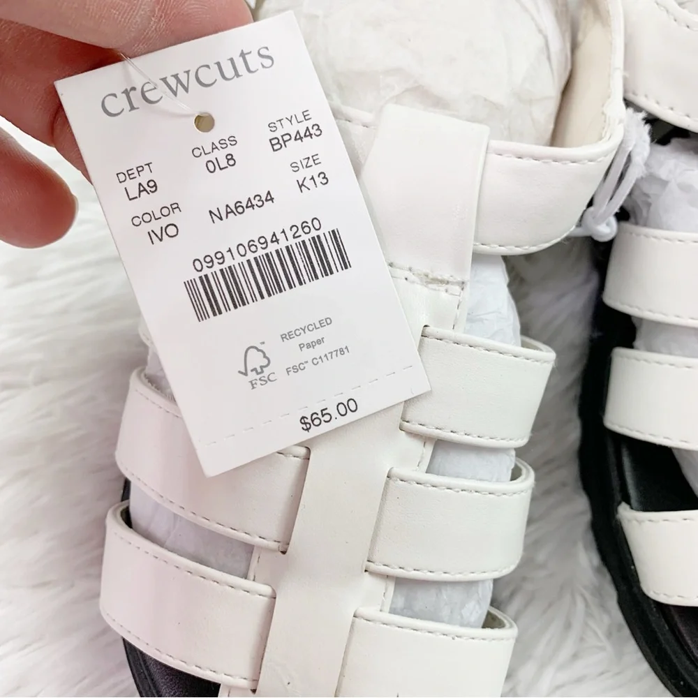 Crewcuts‎ Girls' fisherman lug-sole sandals in white
